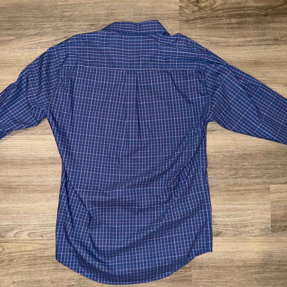 Peter Millar Blue Windowpane Check Button-Down Sh… - image 5